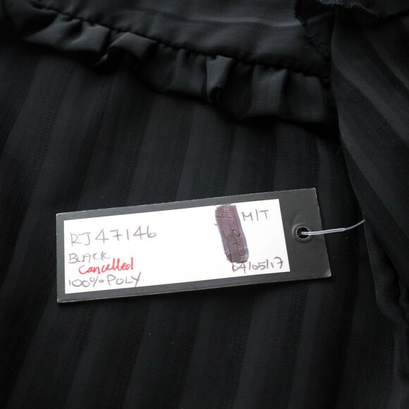 Romeo & Juliet Couture Sheer Black Blouse w/ Ruffles, Small, NWT - Picture 7 of 7
